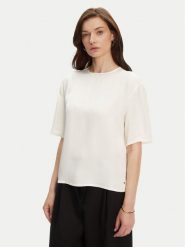 Tommy Hilfiger T-Shirt WW0WW45900 Écru Relaxed Fit. T-shirty Tommy Hilfiger, bez wzorów, z wiskozy, bez kołnierzyka, bez ramiączek. Za 429.99 zł.