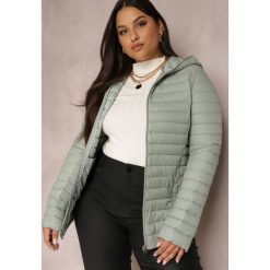 Miętowa Kurtka Pikowana Nailea. Zielone kurtki Renee, na jesień, plus size, bez wzorów, z jeansu. W wyprzedaży za 191.99 zł.