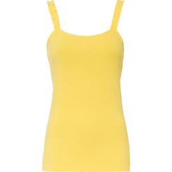 Top shirtowy w prążek. Białe topy bonprix, bez wzorów, bez kołnierzyka, bez ramiączek. Za 44.99 zł.
