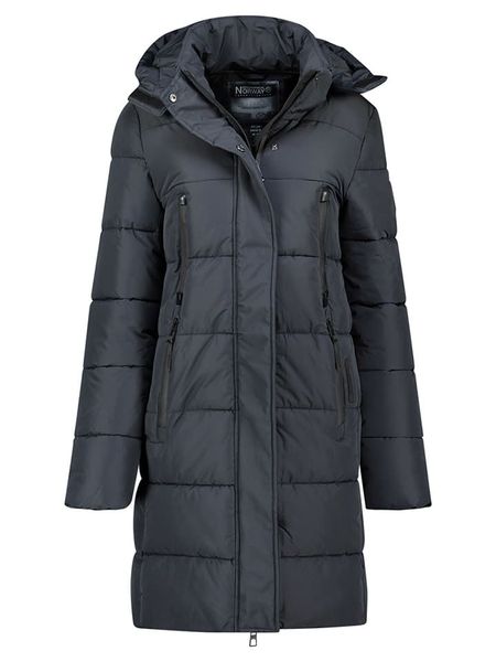 Geographical Norway Płaszcz zimowy "Claudine" w kolorze granatowym rozmiar: S. Niebieskie płaszcze Geographical Norway, na zimę, s, bez wzorów, z puchu, bez kaptura. Za 268.45 zł.