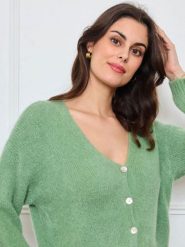 CXL by Christian Lacroix Kardigan w kolorze zielonym rozmiar: onesize. Zielone swetry CXL by Christian Lacroix, bez wzorów, z wełny, bez ramiączek. Za 173.99 zł.