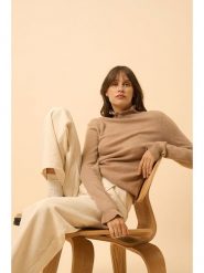 Just Cashmere Kaszmirowy sweter "Trila" w kolorze jasnobrązowym rozmiar: M. Brązowe swetry Just Cashmere, m, bez wzorów, z kaszmiru, bez ramiączek. Za 251.53 zł.