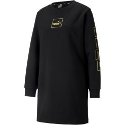 Bluza damska długa sportowa Puma Holiday. Czarne bluzy z kapturem Puma, s, bez wzorów, z bawełny, bez kaptura. Za 128.00 zł.