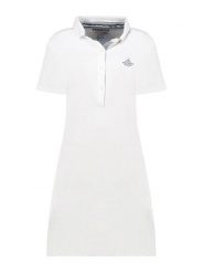 Geographical Norway Sukienka w kolorze białym rozmiar: XL. Białe sukienki Geographical Norway, xl, bez wzorów, z bawełny, bez kołnierzyka, bez ramiączek, midi. Za 61.60 zł.