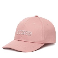 Czapka z daszkiem Guess. Czerwone czapki z daszkiem Guess, z aplikacjami. Za 109.99 zł.