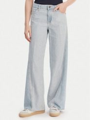 Guess Jeans Jeansy W6GA2T D6534 Niebieski Wide Leg. Niebieskie jeansy Guess Jeans, z aplikacjami, z bawełny. Za 479.99 zł.