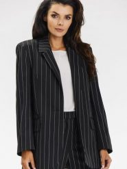 Żakiet Model A679 Black - awama. Czarne marynarki i żakiety Awama, l, bez wzorów, z jeansu, eleganckie, bez ramiączek. Za 523.83 zł.