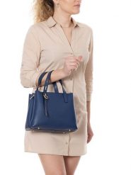 Lia Biassoni Skórzana torebka "Verney" w kolorze niebieskim - 28 x 21 x 12 cm rozmiar: onesize. Niebieskie torebki klasyczne Lia Biassoni, bez wzorów, z materiału, przez ramię, bez dodatków. Za 347.99 zł.