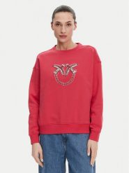 PINKO Bluza Nelly 100534 A2G8 Czerwony Regular Fit. Czerwone bluzy Pinko, xl, bez wzorów, z bawełny, bez kaptura. Za 589.99 zł.