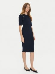 Motivi Sukienka dzianinowa 76426000106N Czarny Regular Fit. Czarne sukienki Motivi, bez wzorów, z dzianiny, bez kołnierzyka, bez ramiączek. Za 429.99 zł.