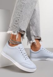 Niebieskie Sneakersy Turning Away. Niebieskie buty sportowe lifestyle Renee, bez wzorów, sportowe, bez zapięcia. W wyprzedaży za 63.99 zł.