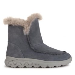 Śniegowce Geox. Szare śniegowce Geox, bez wzorów, bez zapięcia. Za 989.99 zł.