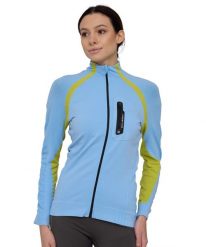Bluza dresowa termoaktywna rozpinana damska Brubeck ACTIVE PRO. Niebieskie bluzy Brubeck, s, bez wzorów, z dresówki, bez kaptura, do biegania. Za 299.00 zł.