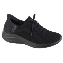 Buty do chodzenia damskie, Skechers Ultra Flex 3.0 Brilliant. Czarne buty treningowe Skechers, bez wzorów, z materiału, przed kostkę, bez zapięcia, trekkingowe. Za 349.99 zł.