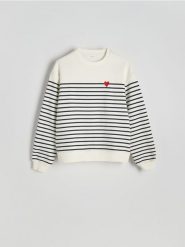 Bawełniana bluza z haftem - wielobarwny. Bluzy Reserved, l, bez wzorów, z bawełny, bez kaptura. W wyprzedaży za 59.99 zł.