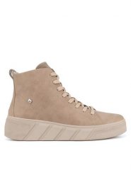 Rieker Revolution Lifestyle Botki W0561-20 Beżowy. Brązowe botki Rieker Revolution Lifestyle, bez wzorów, bez obcasa, na płaskiej podeszwie, bez zapięcia. Za 375.00 zł.