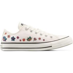 Buty sportowe Converse Chuck Taylor All Star Flowers. Brązowe buty treningowe Converse, bez wzorów, z materiału, bez zapięcia. Za 390.00 zł.