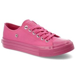 Różowe Trampki Big Star Sportowe Obuwie Damskie. Czerwone buty sportowe lifestyle BIG STAR, bez wzorów, z jeansu, retro, bez zapięcia. Za 119.00 zł.