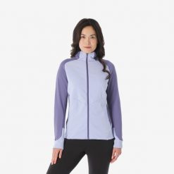 Polar turystyczny damski Quechua MH500 light zamek. Fioletowe bluzy z polaru QUECHUA, l, bez wzorów, z elastanu, trekkingowe. Za 159.99 zł.