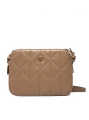 Calvin Klein Torebka Quilted Camera Bag LV04F3328G Beżowy. Brązowe listonoszki Calvin Klein, bez wzorów, ze skóry, bez dodatków. Za 449.99 zł.
