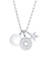 Elli Damskie zawieszki Słońce Księżyc Gwiazda Astro Trend Blogger w srebrze 925 Sterling Silver Naszyjniki 1 ct. Szare naszyjniki Elli, z materiału, srebrne. Za 223.99 zł.