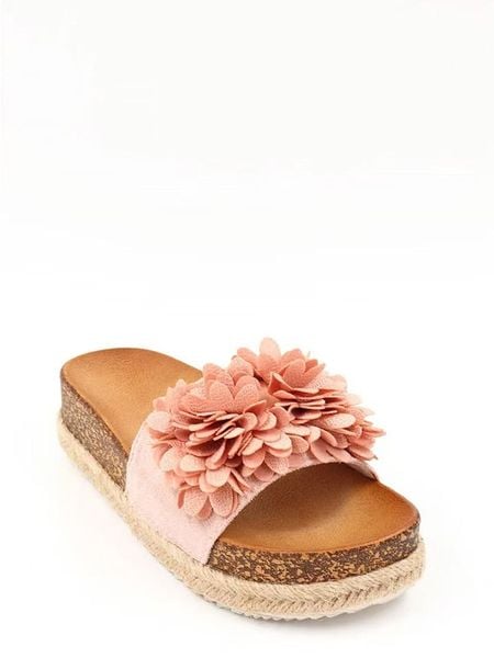 Viagiulia Klapki w kolorze jasnoróżowym rozmiar: 41. Różowe klapki Viagiulia, z aplikacjami, klasyczne, z otwartym noskiem, bez obcasa, na platformie, bez zapięcia. Za 48.16 zł.