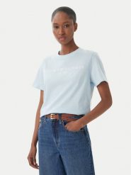 Tommy Hilfiger T-Shirt WW0WW40276 Niebieski jasny Regular Fit. Niebieskie t-shirty Tommy Hilfiger, l, bez wzorów, z bawełny, bez kołnierzyka, bez ramiączek. Za 169.99 zł.