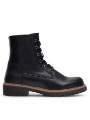 Clara Barson Trapery WS5866-26 Czarny. Czarne traperki Clara Barson, bez wzorów, ze skóry, bez obcasa, bez zapięcia. Za 159.99 zł.