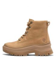 Timberland Skórzane kozaki zimowe "Roxie Lane" w kolorze jasnobrązowym rozmiar: 38. Brązowe kozaki Timberland, na zimę, bez wzorów, eleganckie, bez obcasa, bez zapięcia. Za 342.63 zł.