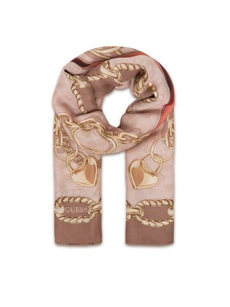 Guess Chusta AW5462 MOD03 Beżowy. Brązowe chusty Guess, z aplikacjami. Za 239.99 zł.