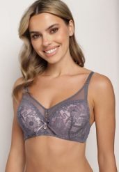 Fioletowo-Różowy Biustonosz Typu Full Cup z Koronkowym Zdobieniem Ravisella. Fioletowe biustonosze Born2be, z aplikacjami, z bawełny. W wyprzedaży za 33.99 zł.