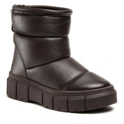 Śniegowce Lasocki. Brązowe botki Lasocki, bez wzorów, bez obcasa, na płaskiej podeszwie, bez zapięcia. Za 279.99 zł.