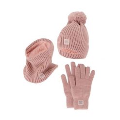 Damski Zimowy Zestaw Termiczny - Czapka + Rękawiczki + Komin - Różowy. Czerwone czapki zimowe HEAT KEEPER, bez wzorów, z poliesteru, sportowe. W wyprzedaży za 177.72 zł.