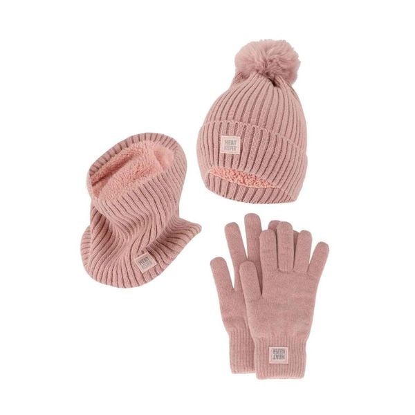 Damski Zimowy Zestaw Termiczny - Czapka + Rękawiczki + Komin - Różowy. Czerwone czapki zimowe HEAT KEEPER, bez wzorów, z poliesteru, sportowe. W wyprzedaży za 177.72 zł.