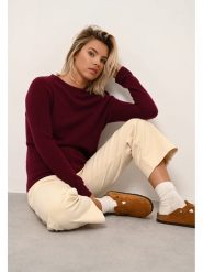 Just Cashmere Kaszmirowy sweter "Jane" w kolorze ciemnoczerwonym rozmiar: M. Czerwone swetry Just Cashmere, m, bez wzorów, z kaszmiru, bez ramiączek. Za 395.31 zł.