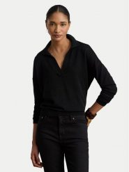 LAUREN RALPH LAUREN Sweter 200P14056002 Czarny Regular Fit. Czarne swetry Lauren Ralph Lauren, xl, bez wzorów, z bawełny, bez ramiączek. Za 769.99 zł.