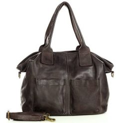 Shopperka skórzana MARCO MAZZINI ciemny brąz caffe v169d. Shopper bag bez wzorów, ze skóry, duże, bez dodatków. Za 649.00 zł.