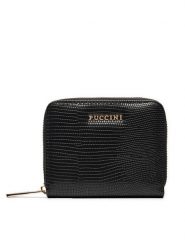 Puccini Mały Portfel Damski BLP838B Czarny. Czarne portfele Puccini, bez wzorów, ze skóry. Za 109.99 zł.