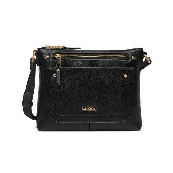 Torebka Lasocki. Czarne listonoszki Lasocki, bez wzorów, bez dodatków. Za 159.99 zł.