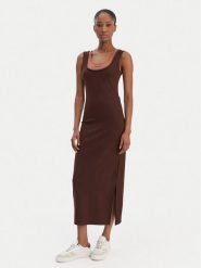 Calvin Klein Jeans Sukienka codzienna LV047E220G Brązowy Slim Fit. Brązowe sukienki Calvin Klein Jeans, na co dzień, xl, bez wzorów, z jeansu, bez kołnierzyka, bez ramiączek, proste. Za 409.99 zł.