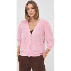 Morgan kardigan z domieszką wełny damski kolor różowy lekki. Czerwone swetry Morgan, l, bez wzorów, z wełny, bez ramiączek. W wyprzedaży za 239.99 zł.