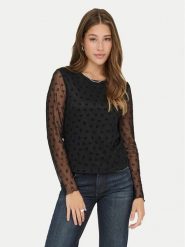 ONLY Bluzka Siena 15362924 Czarny Regular Fit. Czarne bluzki ONLY, m, bez wzorów, z syntetyku, bez kołnierzyka, bez ramiączek. Za 109.99 zł.