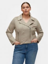 Vero Moda Curve Kurtka z imitacji skóry Jose 10308583 Szary Slim Fit. Szare kurtki Vero Moda Curve, bez wzorów, ze skóry, bez kaptura. Za 159.99 zł.