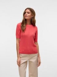 Vero Moda Sweter w kolorze koralowym rozmiar: S. Czerwone swetry Vero Moda, s, bez wzorów, bez ramiączek. Za 83.81 zł.