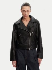French Connection Kurtka skórzana 7DZI5 Czarny Regular Fit. Czarne kurtki French Connection, m, bez wzorów, ze skóry, bez kaptura. Za 1,079.00 zł.