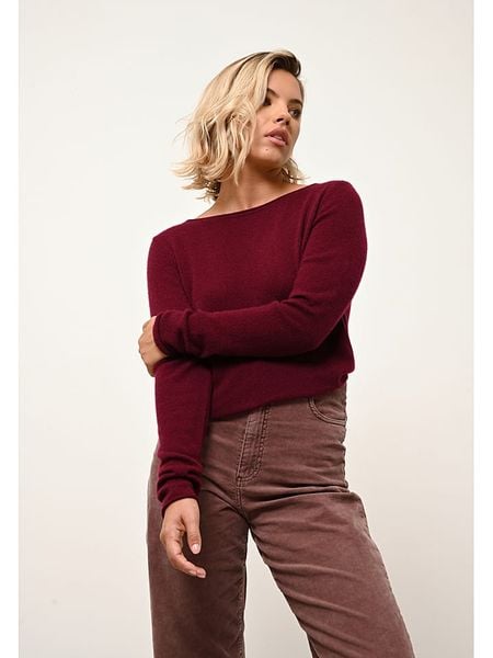 Just Cashmere Kaszmirowy sweter "Grace" w kolorze bordowym rozmiar: XXL. Czerwone swetry Just Cashmere, xxl, bez wzorów, z kaszmiru, bez ramiączek. Za 397.95 zł.