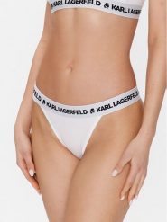 KARL LAGERFELD Figi brazylijskie Logo 225W2127 Biały. Białe figi KARL LAGERFELD, bez wzorów, z lyocellu. Za 149.99 zł.