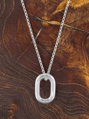 Eclat d'Argent Srebrny naszyjnik z zawieszką - dł. 40 cm rozmiar: onesize. Szare naszyjniki Eclat d'Argent, z materiału, srebrne. Za 131.43 zł.