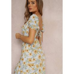 Jasnoniebieska Sukienka Svard. Niebieskie sukienki Renee, l, bez wzorów, z tkaniny, boho, bez kołnierzyka, bez ramiączek, maxi, gorsetowe. W wyprzedaży za 55.99 zł.