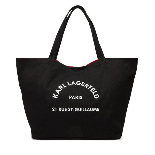 Torebka KARL LAGERFELD. Czarne shopper bag KARL LAGERFELD, bez wzorów, bez dodatków. Za 229.99 zł.